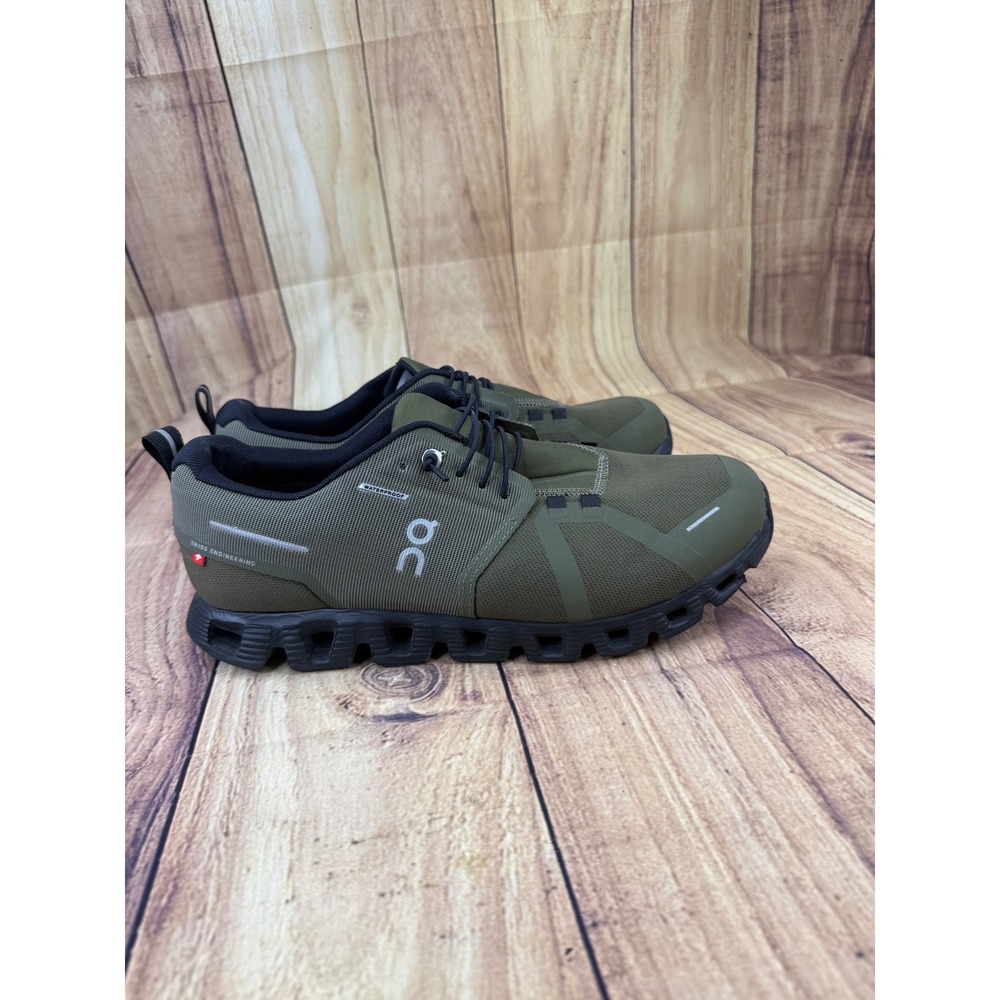 On Cloud Waterproof Forest Green Black Running Shoes Mens Sneakers